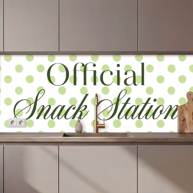 Schienale cucina - Snack Station - Verde - A pois — 1