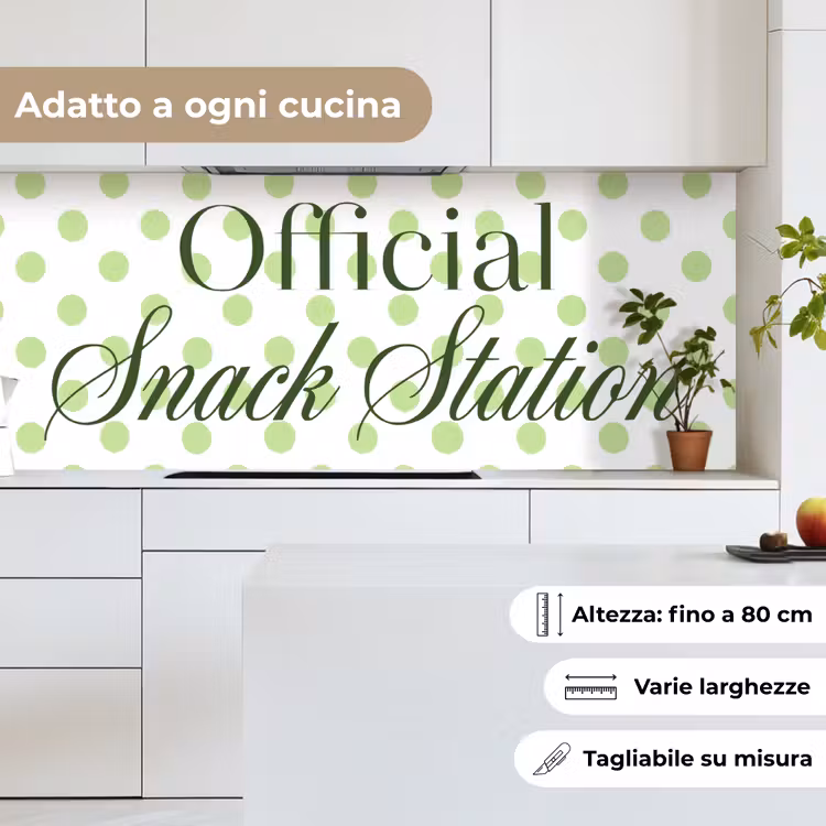 Schienale cucina - Snack Station - Verde - A pois — 7