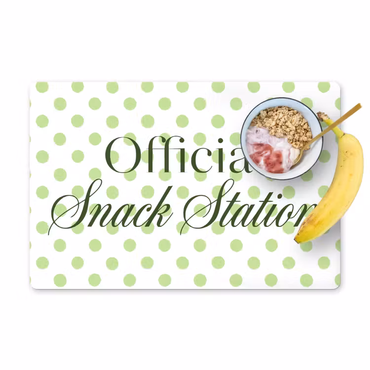 Tovaglietta – 6 pezzi - Snack Station - Verde - A pois — 1