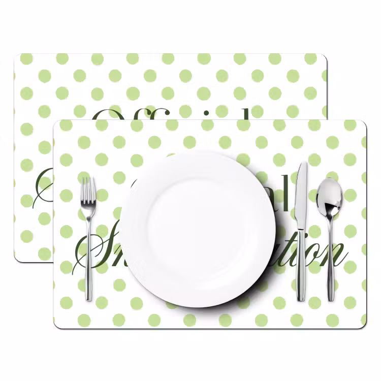 Tovaglietta – 6 pezzi - Snack Station - Verde - A pois — 2