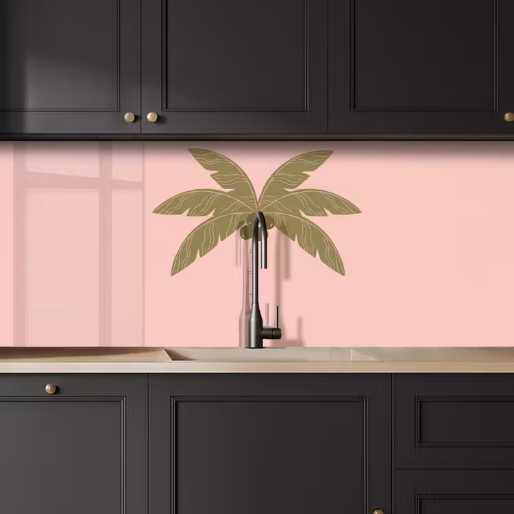 Schienale cucina - Albero - Palma - Natura - Illustrazione - Rosa — 6