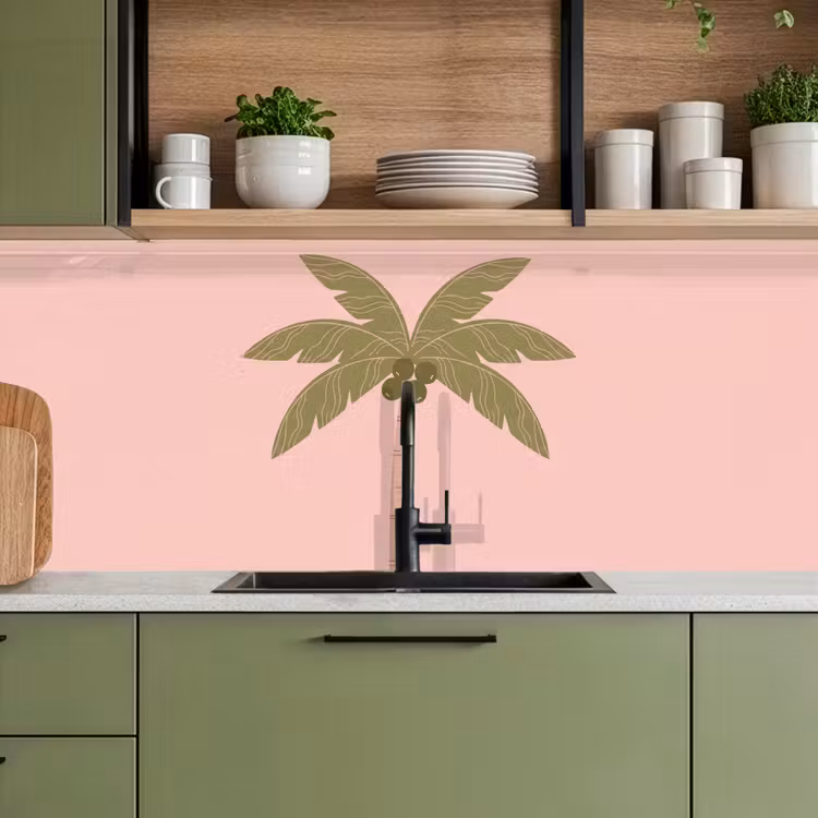 Schienale cucina - Albero - Palma - Natura - Illustrazione - Rosa — 8