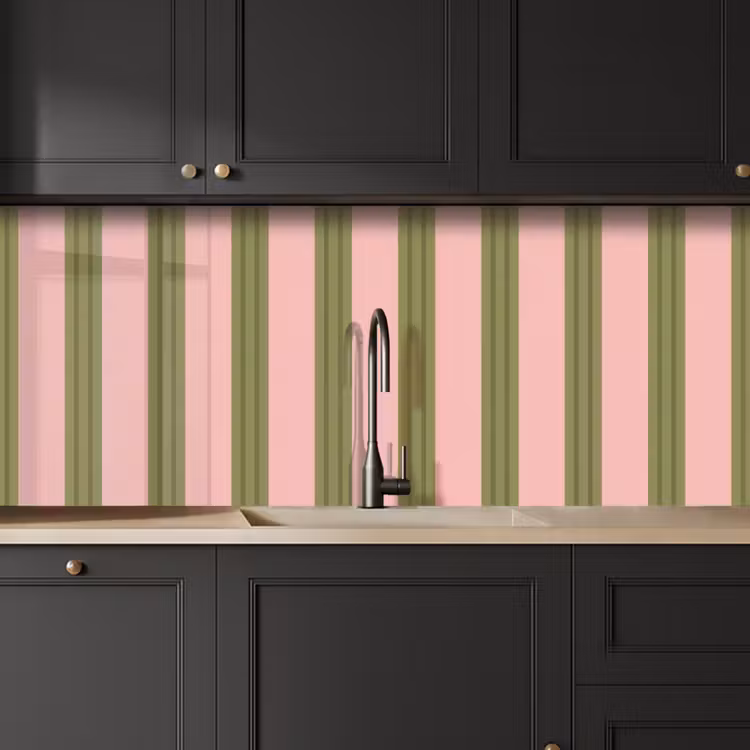 Schienale cucina - Motivo - Righe - Astratto - Rosa - Verde — 6