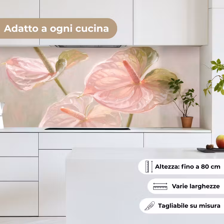 Schienale cucina - Fiori - Pastello - Astratto - Natura - Verde — 7