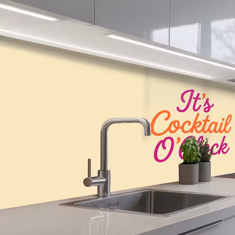 Schienale cucina - Cocktail O'Clock - Giallo - Retrò — 2