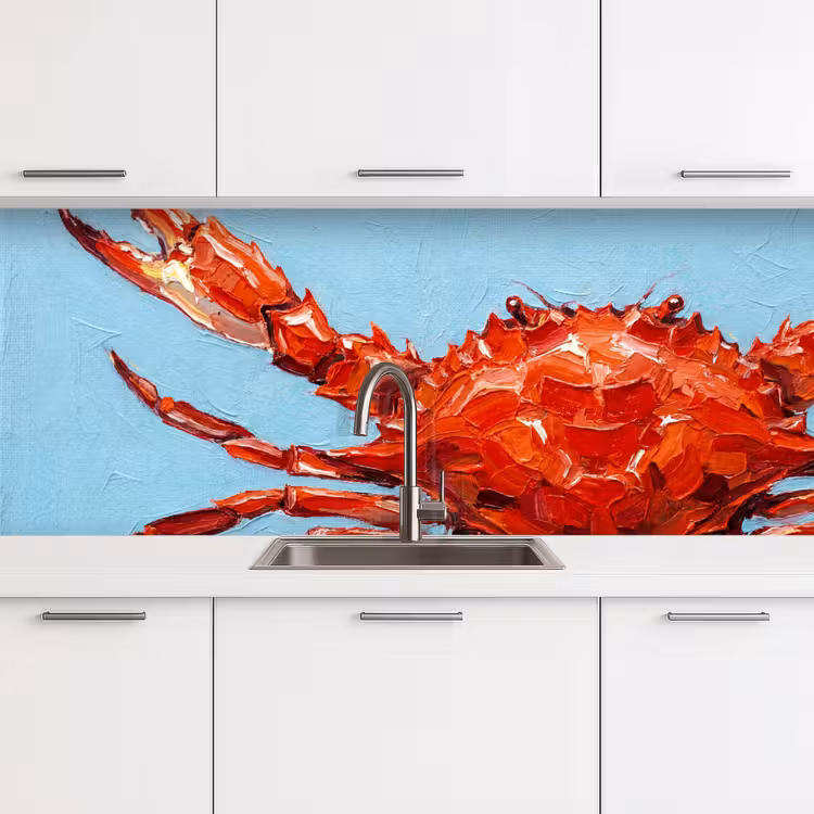 Schienale cucina - Granchio - Mare - Animali - Astratto - Rosso — 4