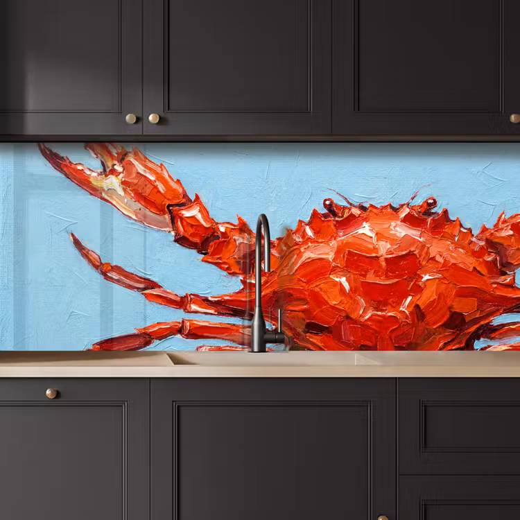 Schienale cucina - Granchio - Mare - Animali - Astratto - Rosso — 6