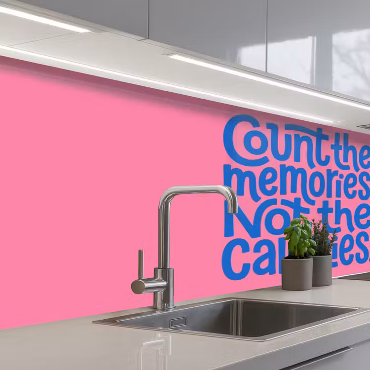 Schienale cucina - Ricordi - Rosa - Blu - Citazione — 2