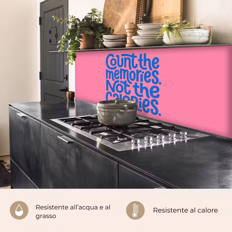 Schienale cucina - Ricordi - Rosa - Blu - Citazione — 5