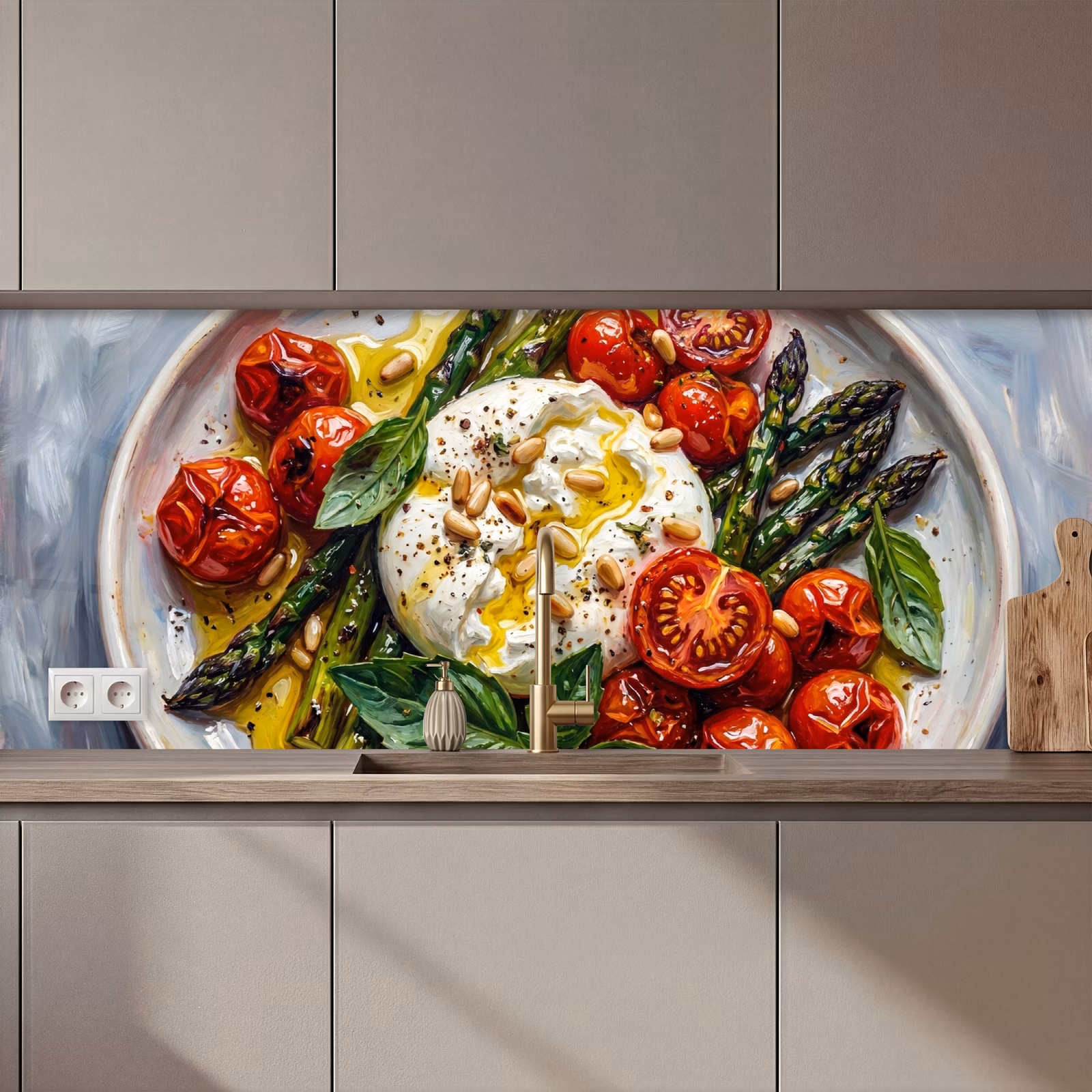 Schienale cucina - Cibo - Verdure - Formaggio - Moderno - Fresco — 1