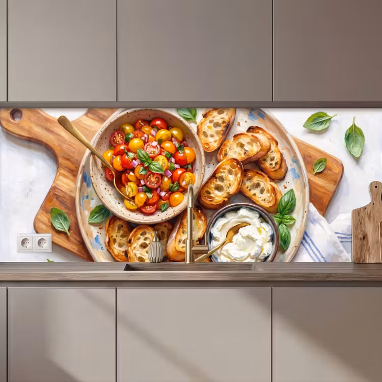 Schienale cucina - Cibo - Pomodoro - Pane - Colorato - Cucina — 1