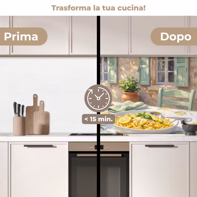 Schienale cucina - Cibo - Terrazza - Estate - Dipinto - Giallo — 3
