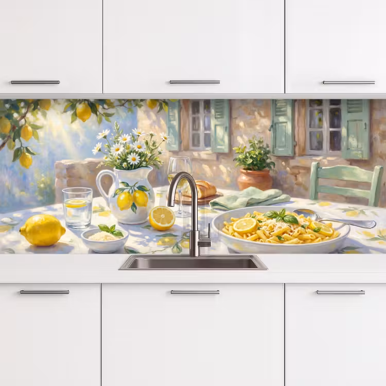 Schienale cucina - Cibo - Terrazza - Estate - Dipinto - Giallo — 4