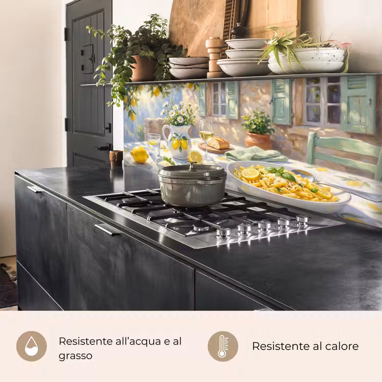 Schienale cucina - Cibo - Terrazza - Estate - Dipinto - Giallo — 5