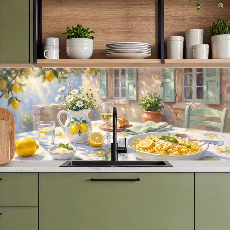 Schienale cucina - Cibo - Terrazza - Estate - Dipinto - Giallo — 8
