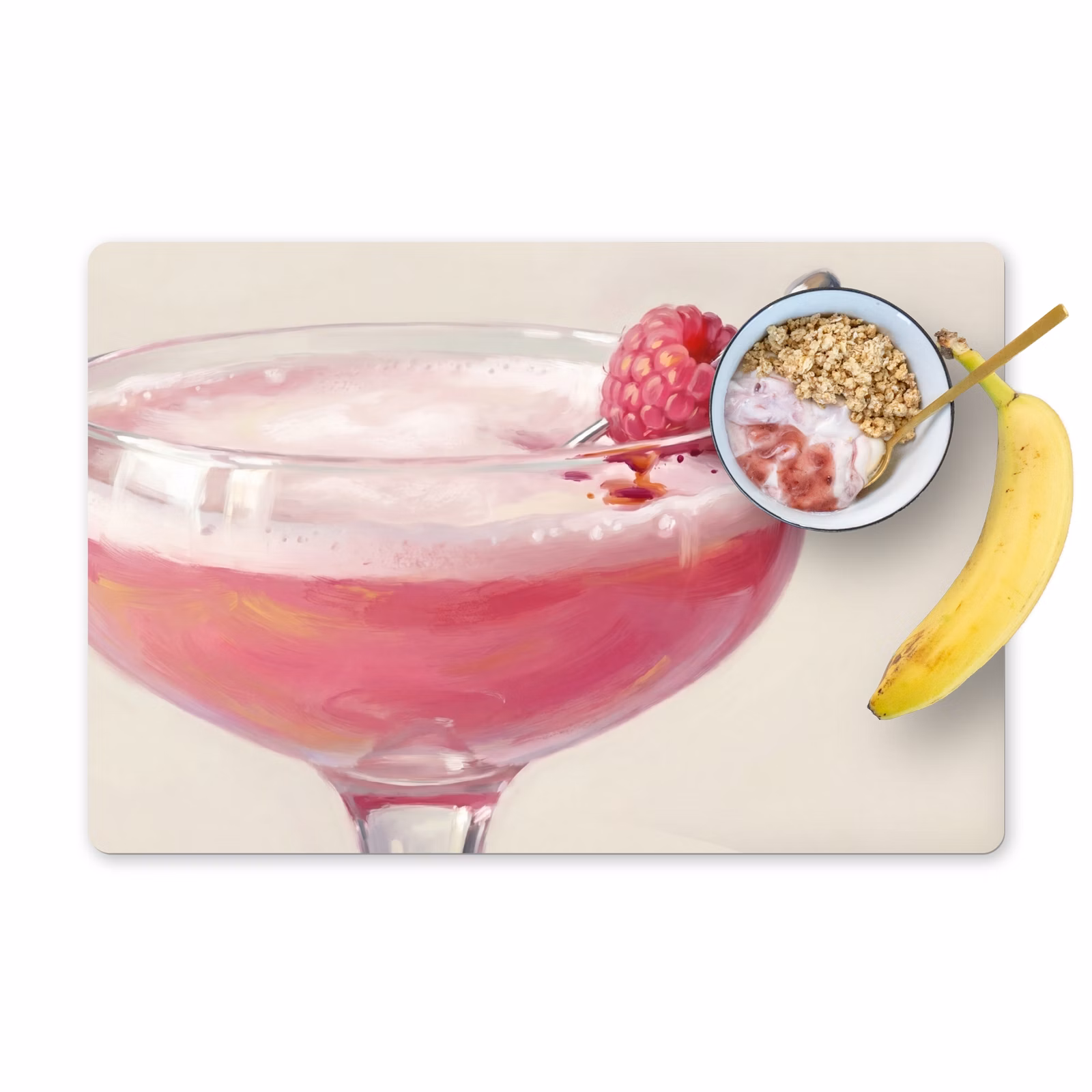 Tovaglietta – 6 pezzi - Cocktail - Lampone - Bevanda - Moderno - Rosa — 1