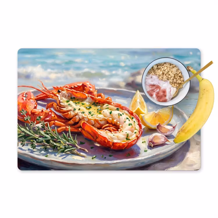 Tovaglietta – 6 pezzi - Cibo - Mare - Costa - Moderno - Blu — 1