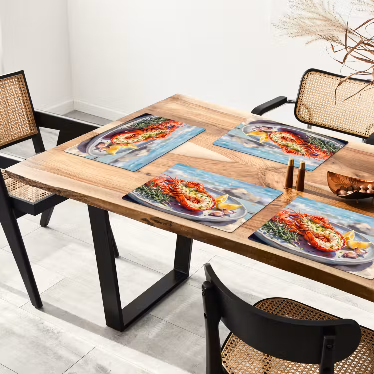 Tovaglietta – 6 pezzi - Cibo - Mare - Costa - Moderno - Blu — 4