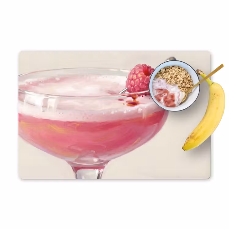 Tovaglietta – 6 pezzi - Cocktail - Lampone - Bevanda - Moderno - Rosa — 1