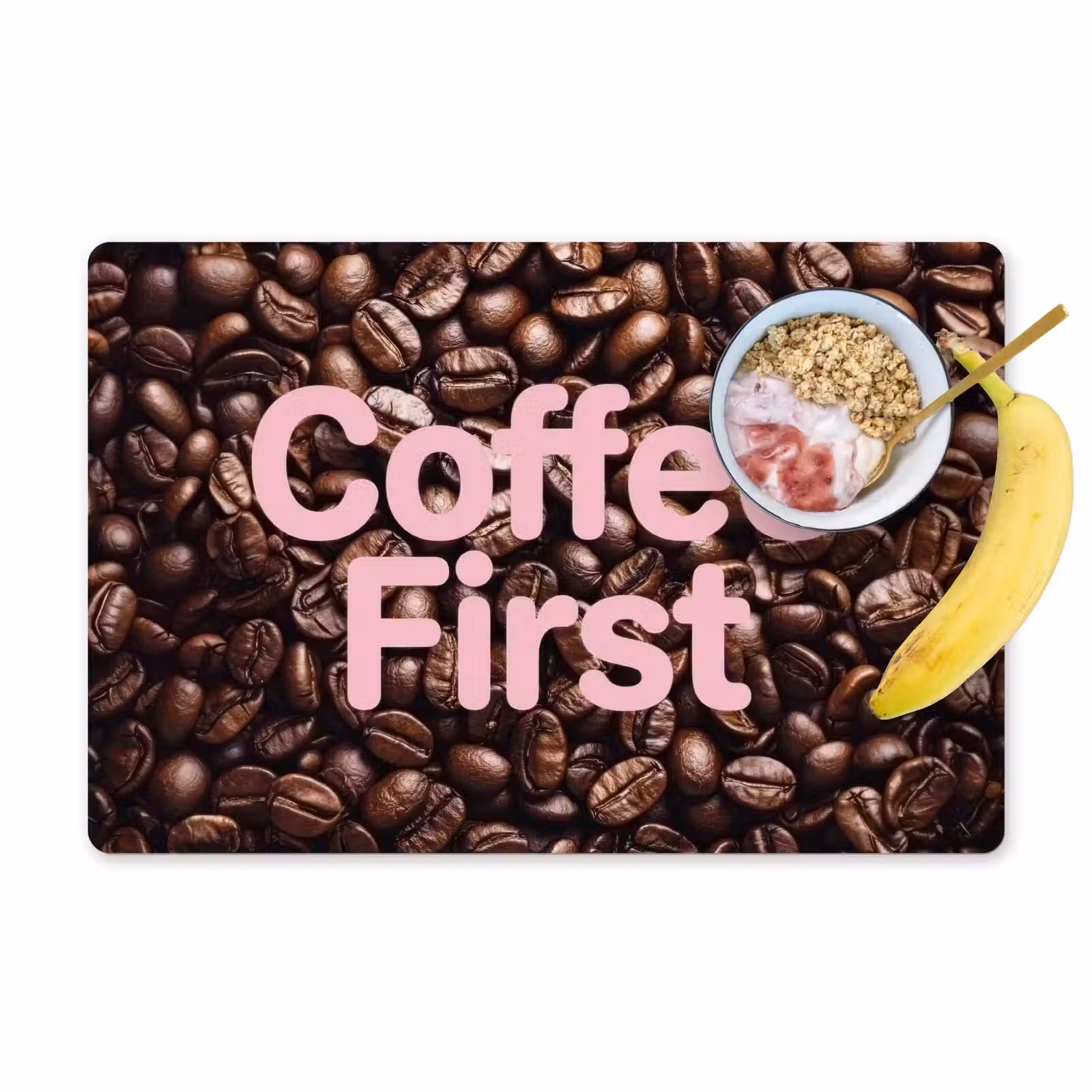 Tovaglietta – 6 pezzi - Coffee First - Chicchi di caffè - Rosa — 1