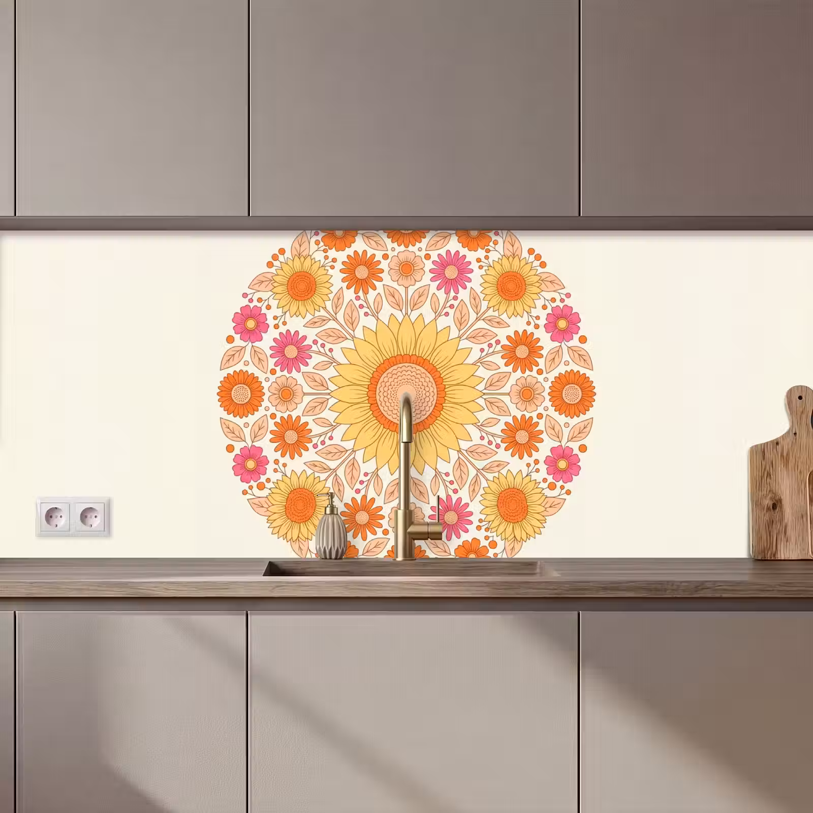 Schienale cucina - Fiori - Mandala - Motivo - Colorato — 1