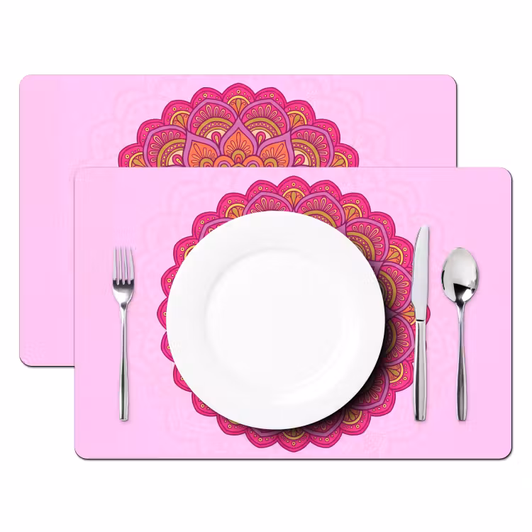 Tovaglietta – 6 pezzi - Mandala - Cerchio - Spirituale - Orientale - Rosa — 2