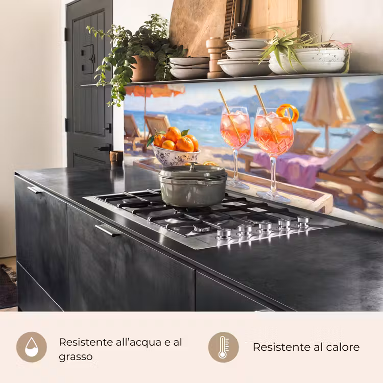 Schienale cucina - Bevande - Bicchieri - Spiaggia - Estate - Arancione — 5