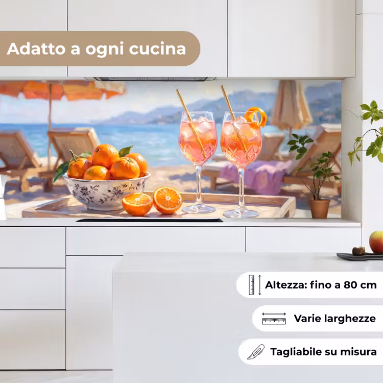 Schienale cucina - Bevande - Bicchieri - Spiaggia - Estate - Arancione — 7