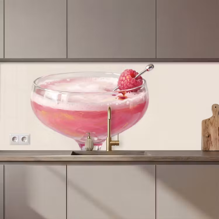 Schienale cucina - Cocktail - Lampone - Bevanda - Moderno - Rosa — 1