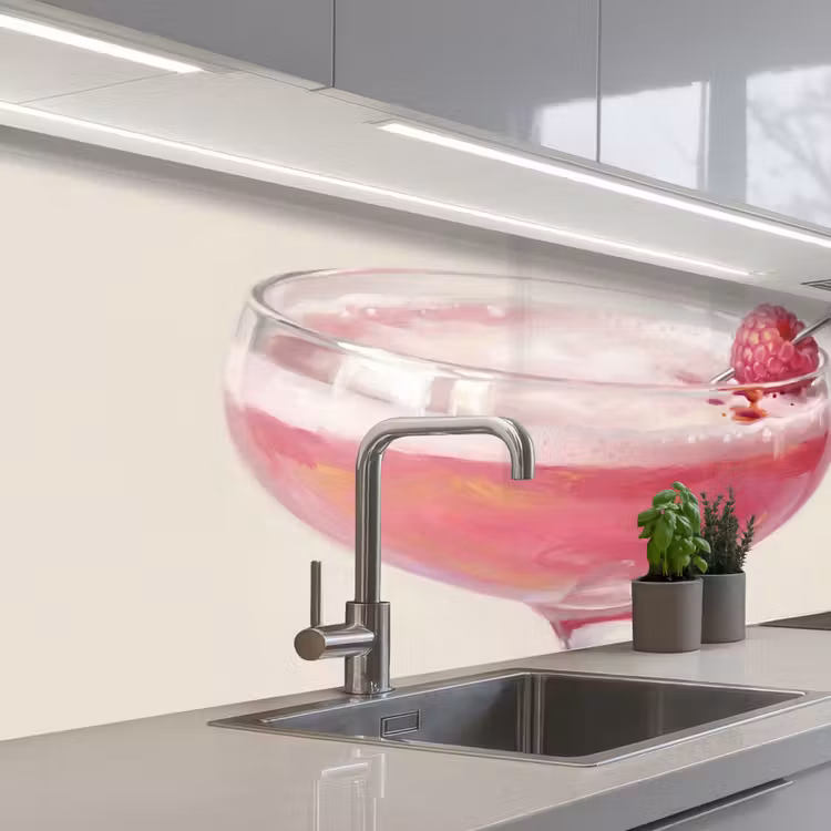 Schienale cucina - Cocktail - Lampone - Bevanda - Moderno - Rosa — 2