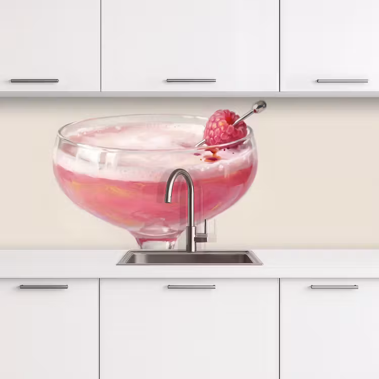 Schienale cucina - Cocktail - Lampone - Bevanda - Moderno - Rosa — 4