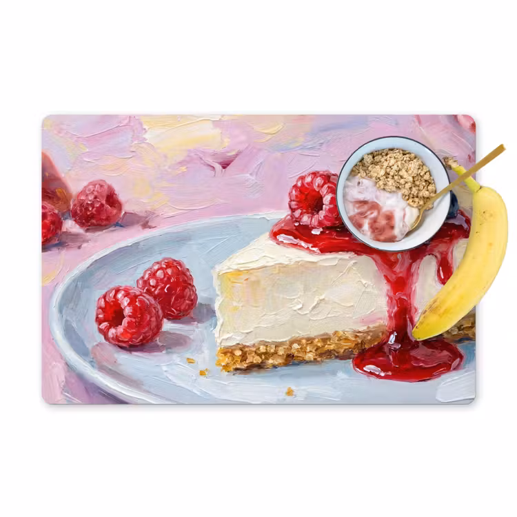 Tovaglietta – 6 pezzi - Cibo - Cheesecake - Frutti di bosco - Astratto - Rosa — 1