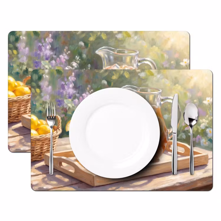 Tovaglietta – 6 pezzi - Bevanda - Limone - Estate - Giardino - Giallo — 2