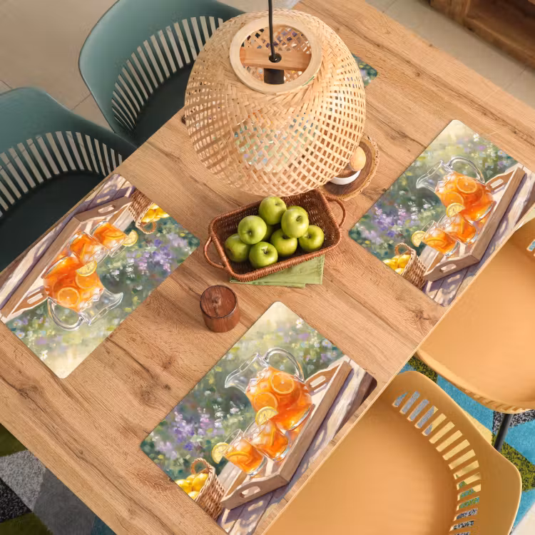 Tovaglietta – 6 pezzi - Bevanda - Limone - Estate - Giardino - Giallo — 3