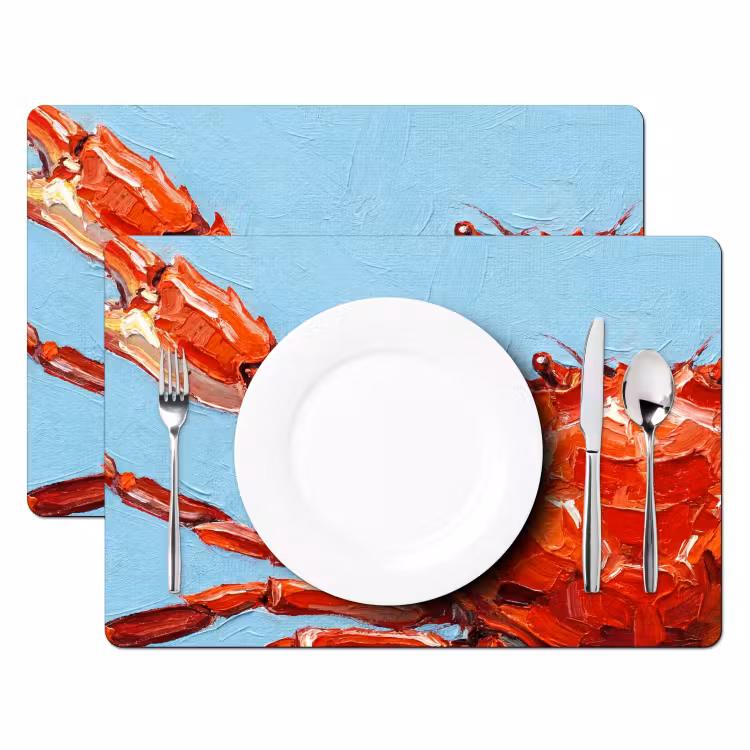 Tovaglietta – 6 pezzi - Granchio - Mare - Animali - Astratto - Rosso — 2