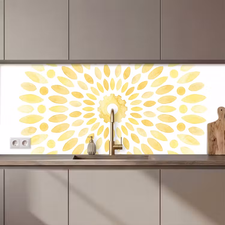 Schienale cucina - Astratto - Geometrico - Radioso - Giallo — 1
