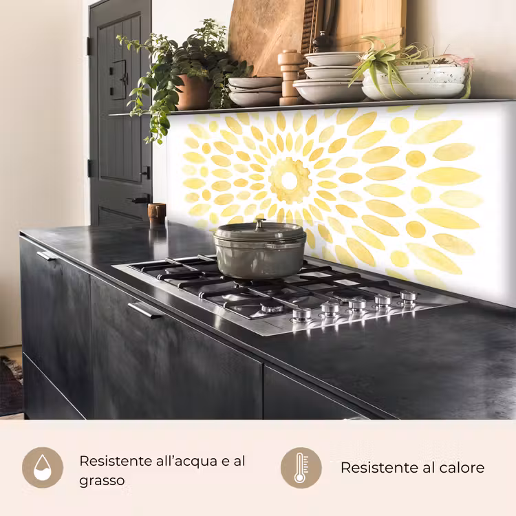 Schienale cucina - Astratto - Geometrico - Radioso - Giallo — 5