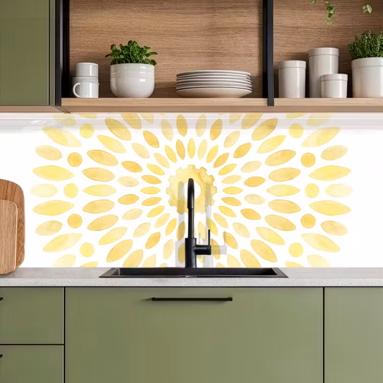 Schienale cucina - Astratto - Geometrico - Radioso - Giallo — 8