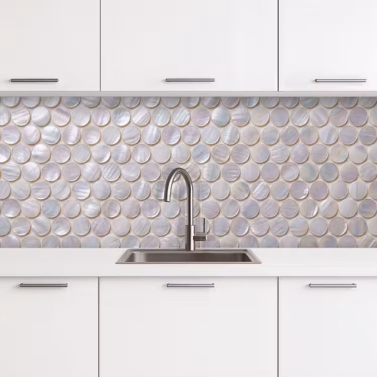Schienale cucina - Motivo - Cerchi - Astratto - Moderno - Bianco — 4
