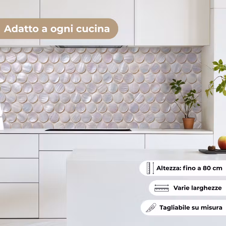 Schienale cucina - Motivo - Cerchi - Astratto - Moderno - Bianco — 7