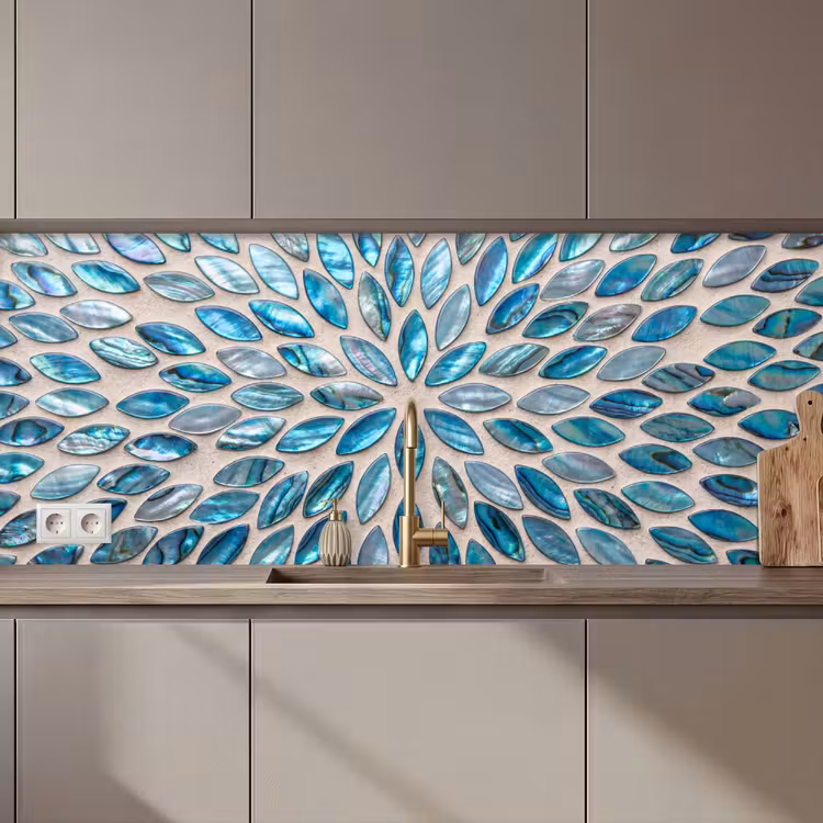 Schienale cucina - Motivo - Lucentezza - Astratto - Blu - Decorazione — 1