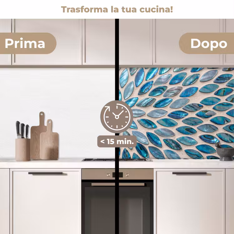 Schienale cucina - Motivo - Lucentezza - Astratto - Blu - Decorazione — 3
