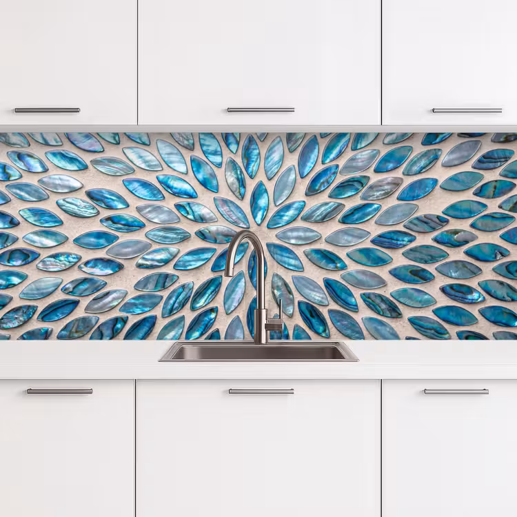 Schienale cucina - Motivo - Lucentezza - Astratto - Blu - Decorazione — 4