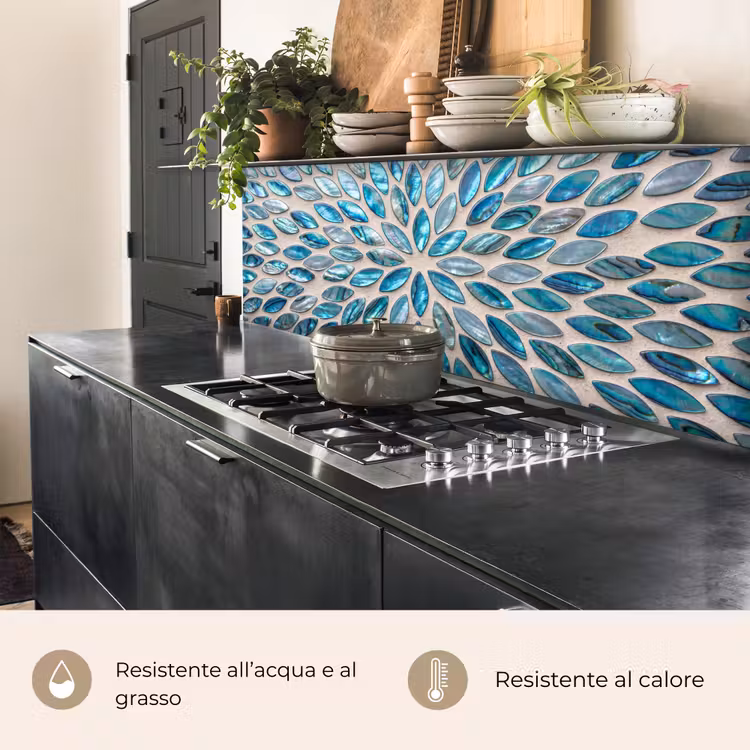 Schienale cucina - Motivo - Lucentezza - Astratto - Blu - Decorazione — 5