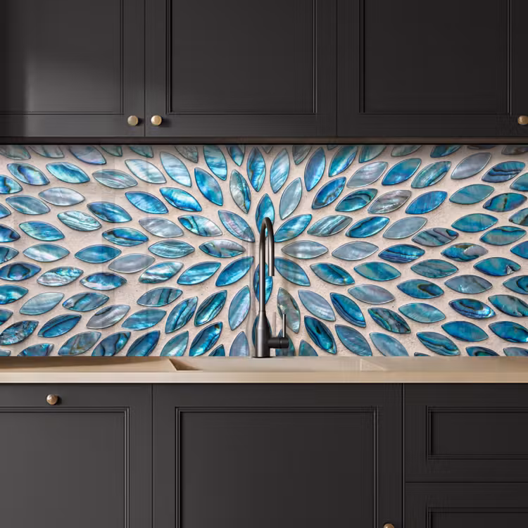 Schienale cucina - Motivo - Lucentezza - Astratto - Blu - Decorazione — 6
