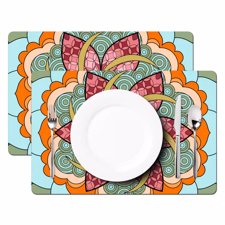 Tovaglietta – 6 pezzi - Mandala - Geometrico - Arte - Decorativo - Colorato — 2