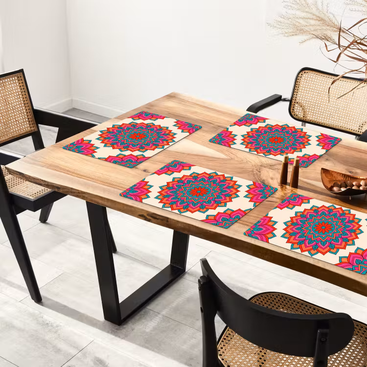 Tovaglietta – 6 pezzi - Mandala - Motivo - Astratto - Colorato - Moderno — 4