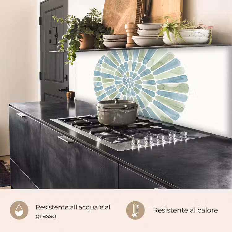 Schienale cucina - Abstract - Spirale - Motivo - Moderno - Blu-Verde — 5