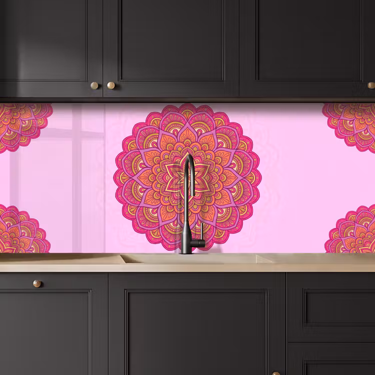Schienale cucina - Mandala - Cerchio - Spirituale - Orientale - Rosa — 6