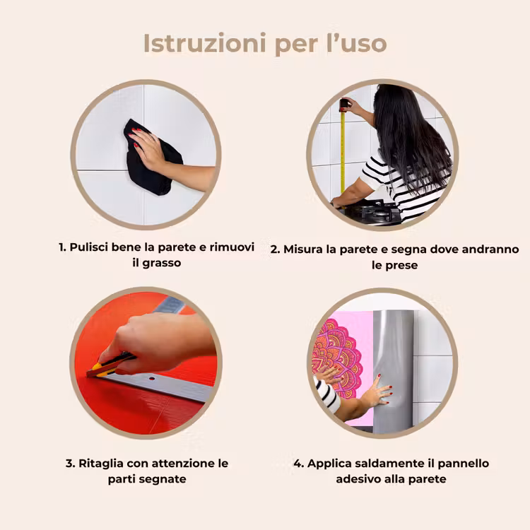 Schienale cucina - Mandala - Cerchio - Spirituale - Orientale - Rosa — 9
